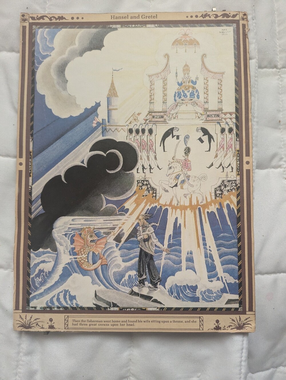 Antique original 1925 "The Fisherman and His Wife" Kay Nielsen